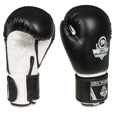 Luvas básicas de boxe para adultos (preto e branco) 6-14 onças / DBX Bushido