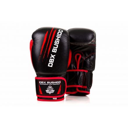 Rękawice bokserskie Premium dla dorosłych (czerwono-czarne v2) 10-16oz / DBX Bushido