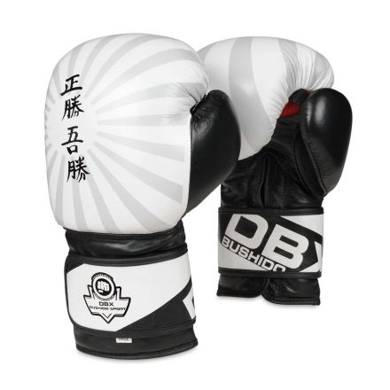 Luvas de boxe premium para adultos (preto e branco) 10-14 onças / DBX Bushido