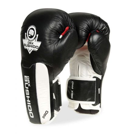 Wzmocnione rękawice bokserskie dla dorosłych Pro (czarno-białe) 10-14oz / DBX Bushido