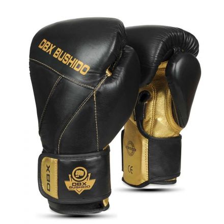 Rękawice bokserskie dla dorosłych wzmocnione sztywne Pro (czarno-pomarańczowe) 10-16oz / DBX Bushido