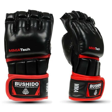 MMA Combat Handskar-Handskar (Svart & Röd V3) / DBX Bushido
