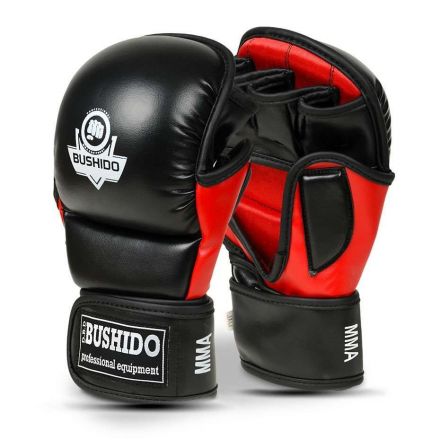 Luvas-Luvas de MMA para Treinamento (Preto-Vermelho) / DBX Bushido