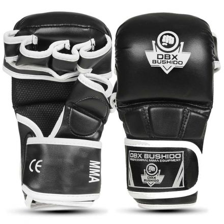Premium MMA-handschoenen (Zwart-Wit) / DBX Bushido
