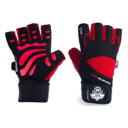 Gymnastiek-Fitness Handschoenen met Lange Klittenband (Rood-Zwart) / Dbx Bushido