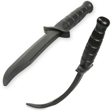 Rubber training knife, imitation knife, black / DBX Bushido