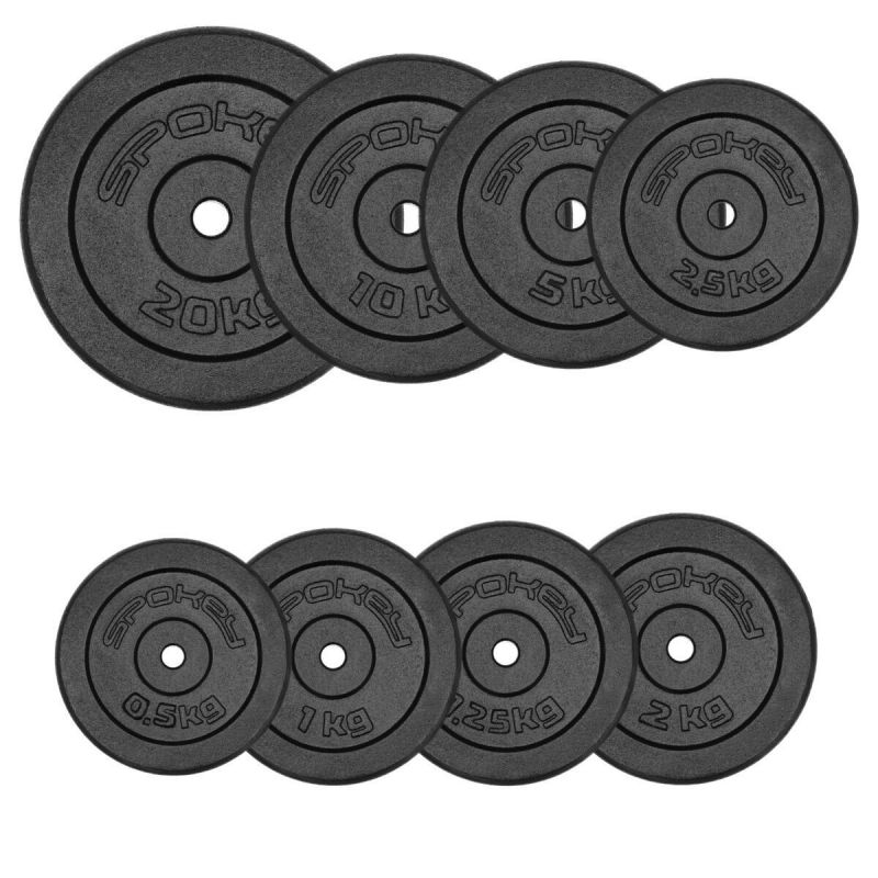 Lot de 7,50kg haltères détachables 40cm 28mm (disques 1,25-2,50kg) / Spokey