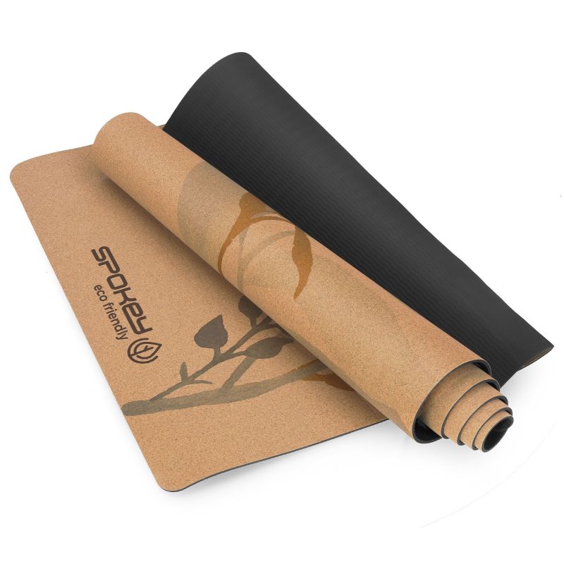 Natural Cork Yoga Set: Mat+Block+Wheel / Spokey