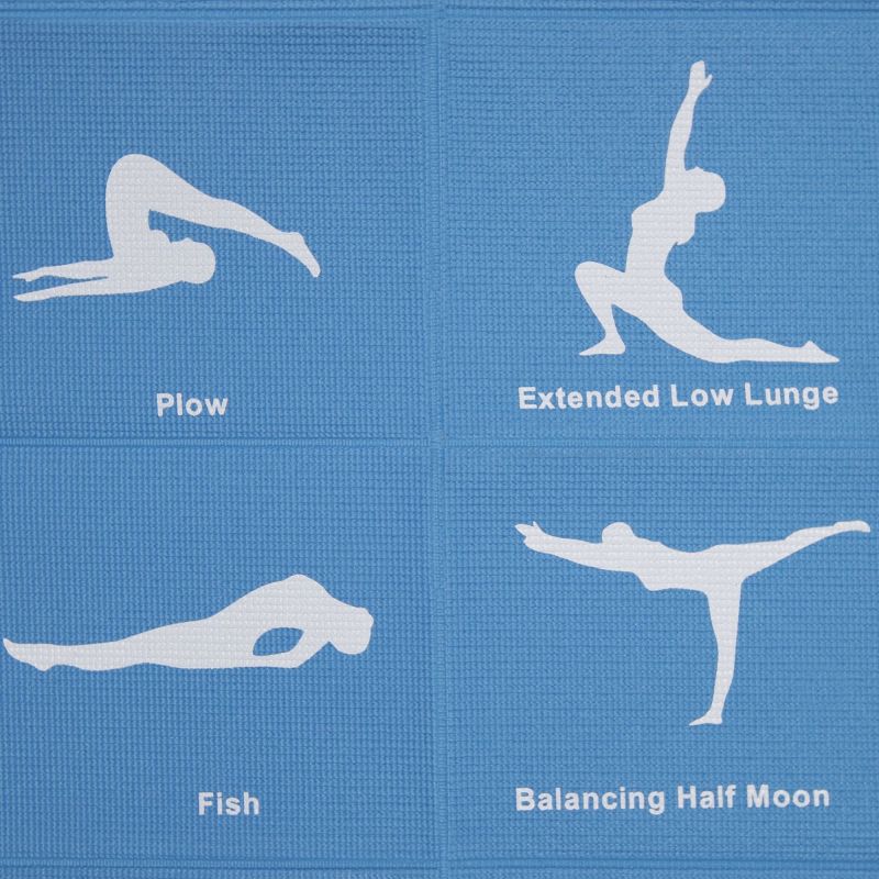Tapis de yoga pliable de 0,6 cm d'épaisseur, facile à ranger, pliable,  léger pour le fitness, tapis d'exercice antidérapant pour le yoga, les  pilates, l'entraînement à domicile et l'exercice au sol (bleu