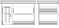 Garden sauna, dry finish, 350x200 cm, Model 3 / Eurospa