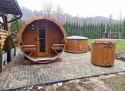 Sauna da giardino 400cm + Spogliatoio interno + Abbigliamento esterno con panche sospese + Schienali 6-8 posti / Iron Strength