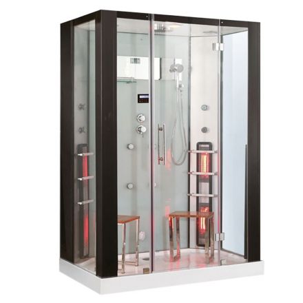 MUE-1082W TRIO, sauna infrarouge, cabine de vapeur et douche 145X90X215CM