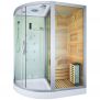 MO-1751W TRIO DESTRA, sauna secca, sauna a vapore e cabina doccia 180X110X223CM
