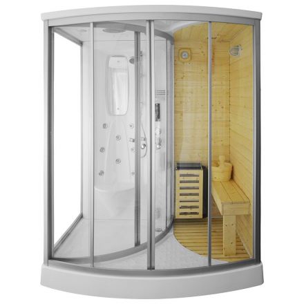 MO-1706 TRIO, suchá sauna, parná sauna a sprchovací kút 165X105X215CM