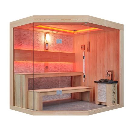MUE-1251 Sauna seca con estufa de 6kW 220X180X210CM