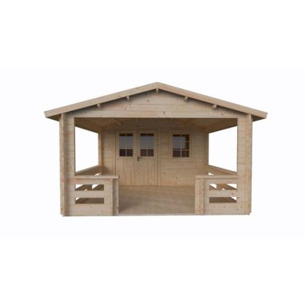 Piscina 12,9 m2 terraço 8,9 m2 – casa de madeira maciça