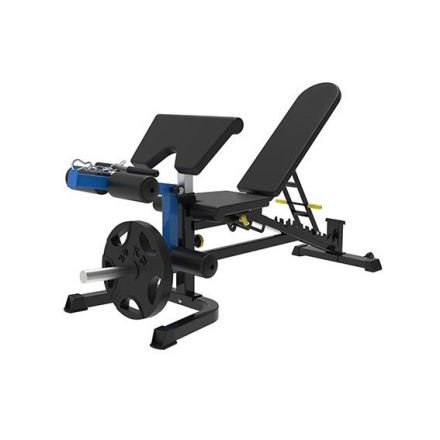Universal multifunctional IRONLIFE bench with additional modules for front kick/trench and biceps