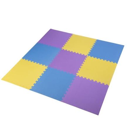 MP10 PUZZLE MAT MULTIPACK YELLOW-BLUE-PURPLE 9 PIECES 10MM ONE FITNESS