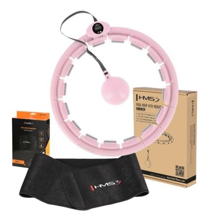 HULA HOP SET HHW09 PINK WITH GRAVITY BALL AND COUNTER HMS + BELT BR163 BLACK