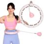 ADJUSTABLE HULA HOP SET FH06 PINK WITH WEIGHT AND COUNTER + BELT BR160