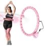 HULA HOP SET HHW11 LIGHT PINK WITH TABS AND WEIGHTS + BELT BR163 BLACK PLUS SIZE HMS