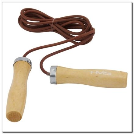 SK07 SKIPPING ROPE LEATHER+ WOODEN HANDLE HMS