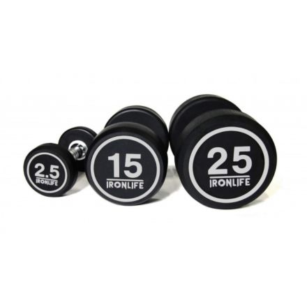 Jeu d'haltères caoutchoutés IRONLIFE à une main 2,5-25 kg