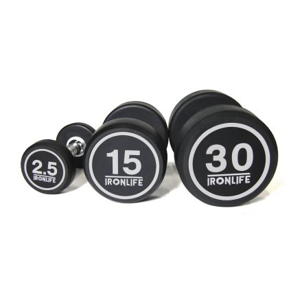 Jeu d'haltères caoutchoutés à une main IRONLIFE 2,5-30 kg