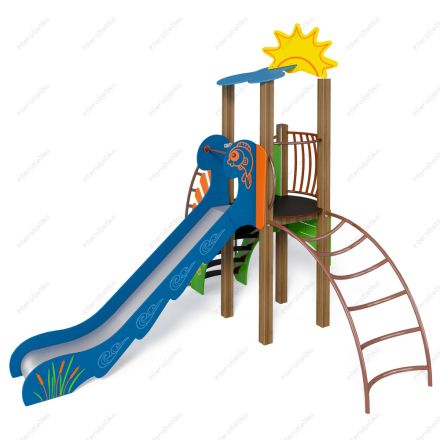 Playground Strumok complex (steel stairs and fence with puzzle pieces) TE701