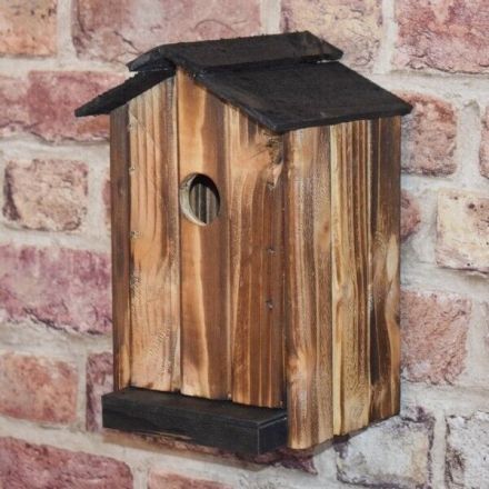 Rustic Mill Burnt Wild Bird Nest Box Big House Wood Weather Resistant Handmade