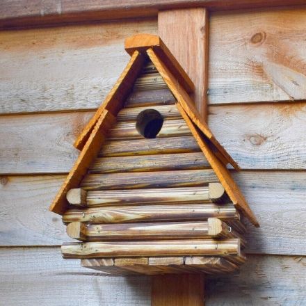 NEW Burnt Wild Bird Nest Box Big House Wood Weather Resistant Handmade