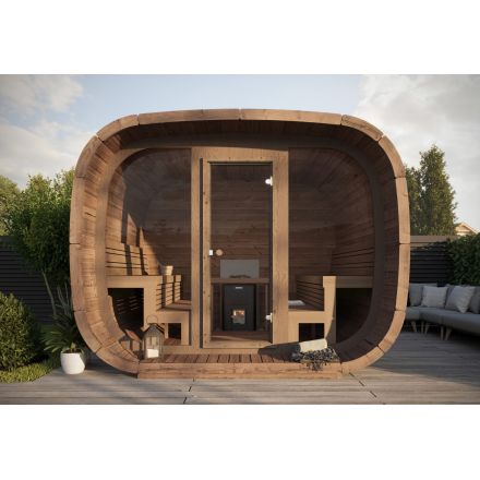 Sauna Cubus Premium com vidro frontal completo