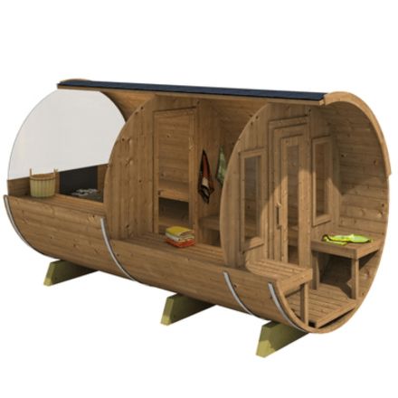 Sauna 400 DELUXE con vetro Half-Moon