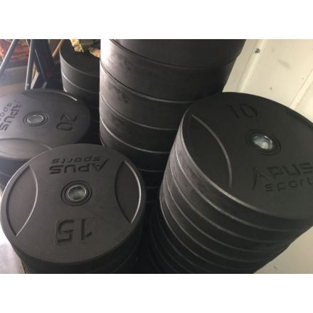 Olympic discs Bumper Plates Black / High Quality  Apus Sports